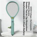 TW-05 Rechargeable Electric Mosquito Swatter|6000V Mosquito Zapper Með LED ljósi